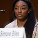 Simone Biles testifies during a Senate Judiciary hearing about the Inspector General’s report on the FBI handling of the Larry Nassar investigation of sexual abuse of Olympic gymnasts, on Capitol Hill, September 15, 2021 in Washington, DC. (Photo by Saul Loeb - Pool/Getty Images)